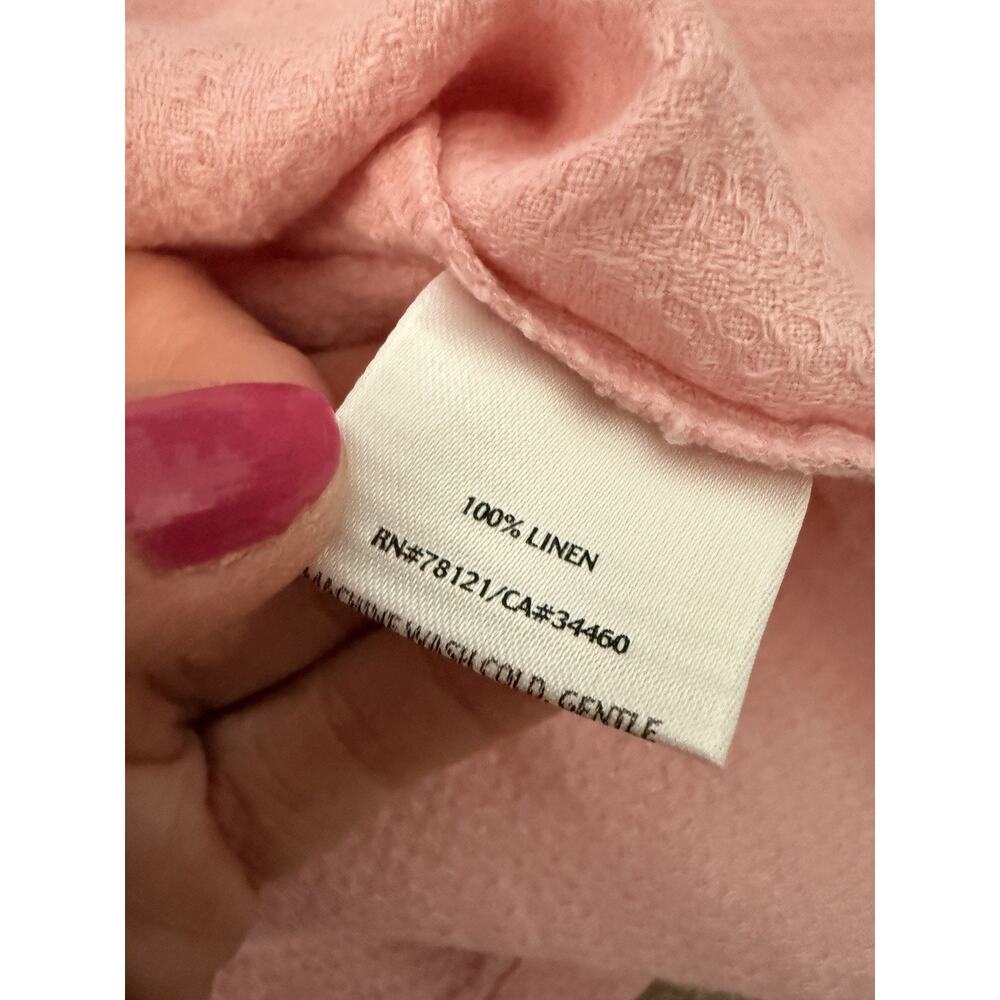 Eileen Fisher Light Dusty Pink Linen Textured Waffle Jacket Top Elegant Size XL - Picture 4 of 7